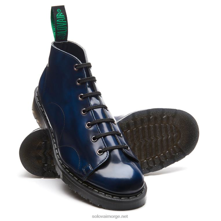 Solovair Marineblå Rub-off Vegansk Hi-shine Apestøvel Mennh6ll2c151