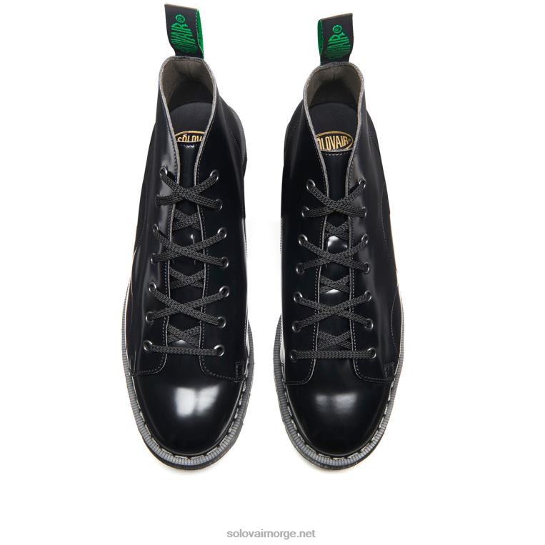 Solovair Svart Vegansk Hi-shine Apestøvel Mennh6ll2c158