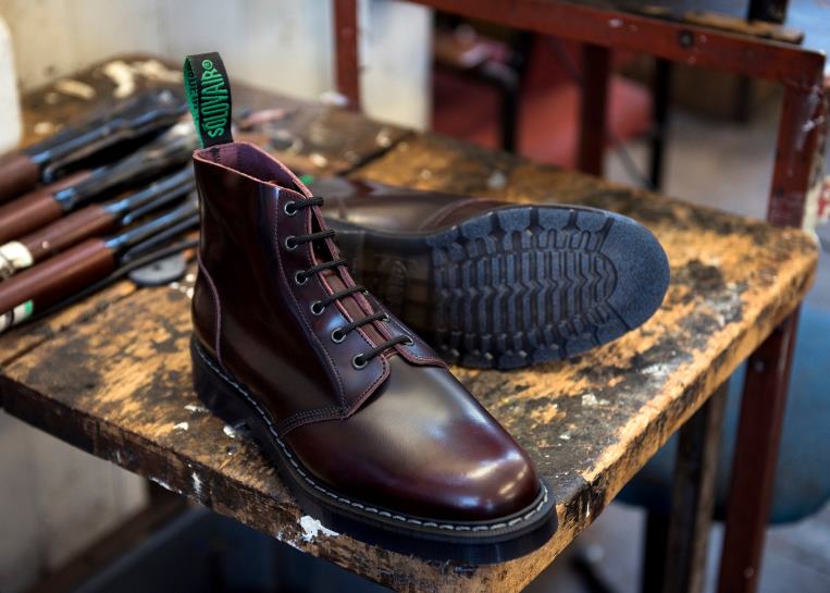 Solovair Burgundy Rub-off Astronaut Støvel Med 6 øyne Mennh6ll2c8