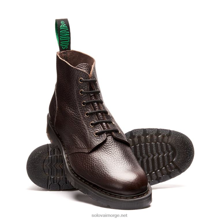 Solovair Mørk Brun Korn 6 øye Astronaut Støvel Mennh6ll2c14