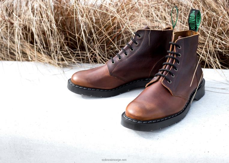Solovair Nut Brown Grain 6 Eye Astronaut Støvel Mennh6ll2c10