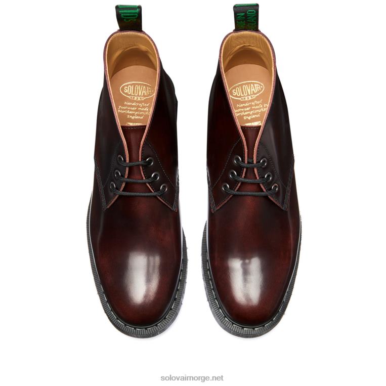 Solovair Burgunder Rub-off Chukka Støvel Med 3 øyne Mennh6ll2c36