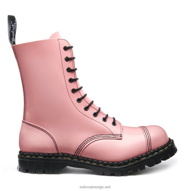 Solovair Blush Rosa Hi-shine 10 Eye Stål Tåkappet Derby Støvel Mennh6ll2c117