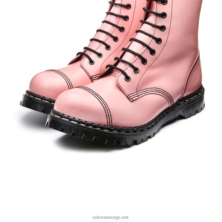 Solovair Blush Rosa Hi-shine 10 Eye Stål Tåkappet Derby Støvel Mennh6ll2c117