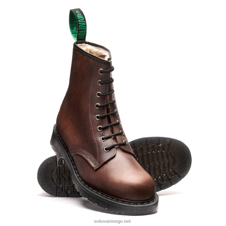 Solovair Brun Fettete Shearling Fôret 8 Eye Derby Boot Mennh6ll2c79