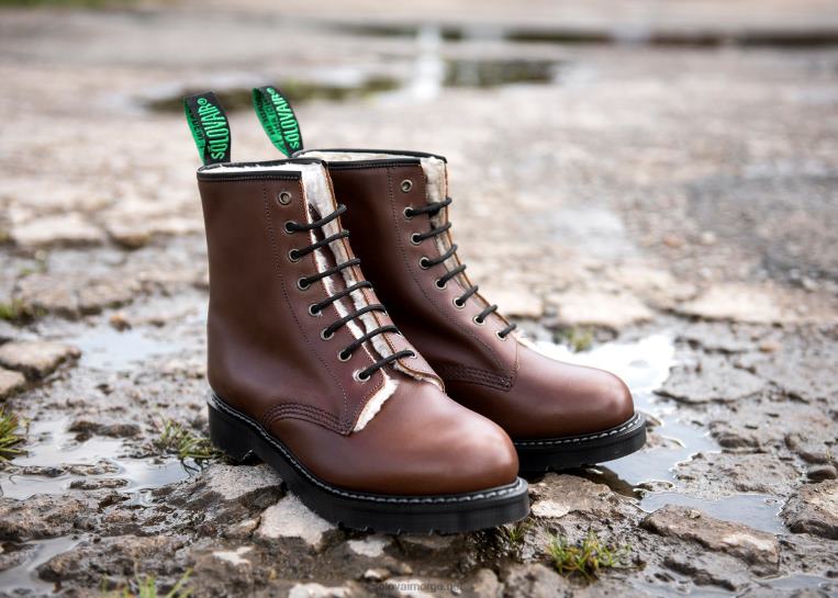 Solovair Brun Fettete Shearling Fôret 8 Eye Derby Boot Mennh6ll2c79