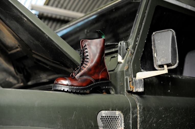 Solovair Burgunder Rub-off 11 Eye Steel Toe Derby Boot Mennh6ll2c80