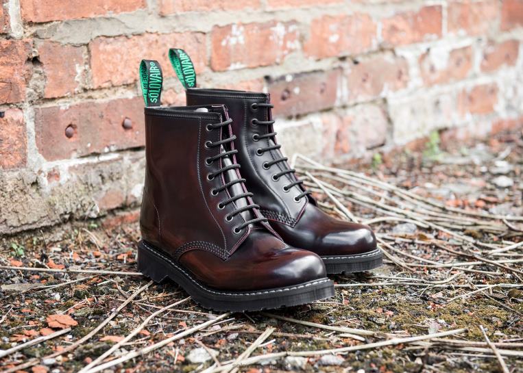 Solovair Burgunder Rub-off 8 Eye Derby Støvel Mennh6ll2c62