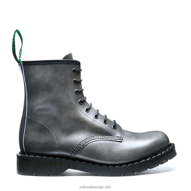 Solovair Lunar Grey Hi Shine 8 Eye Derby Støvel Mennh6ll2c113