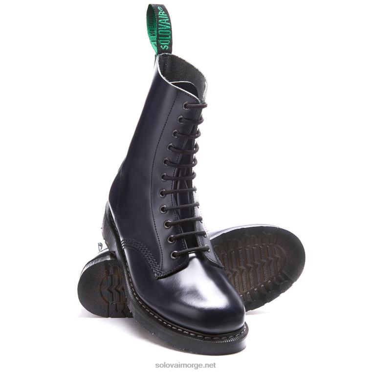 Solovair Marineblå Hi-shine 11 øye Derbystøvel Mennh6ll2c125