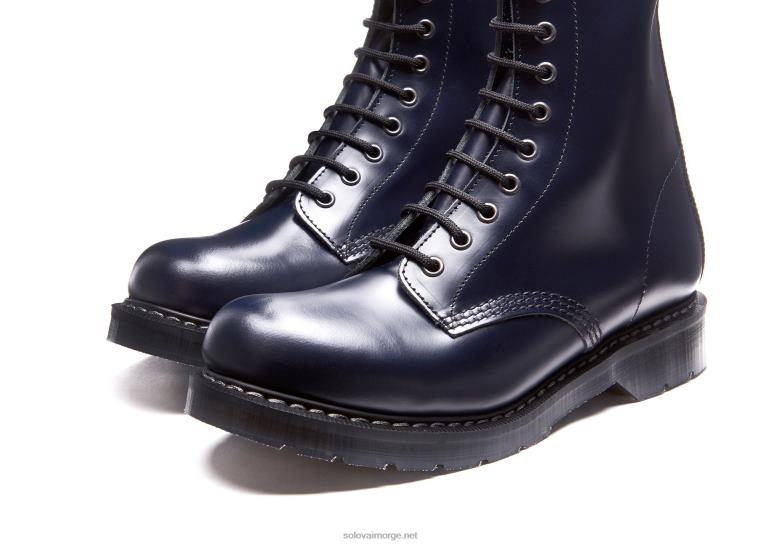 Solovair Marineblå Hi-shine 11 øye Derbystøvel Mennh6ll2c125
