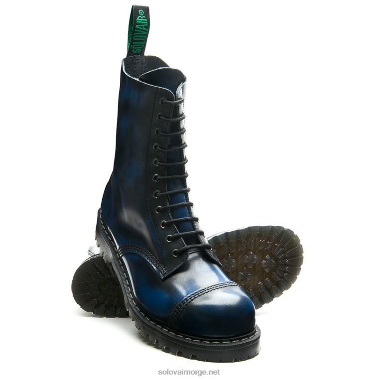 Solovair Marineblå Rub-off 11 Eye Steel Toe Derby Boot Mennh6ll2c121