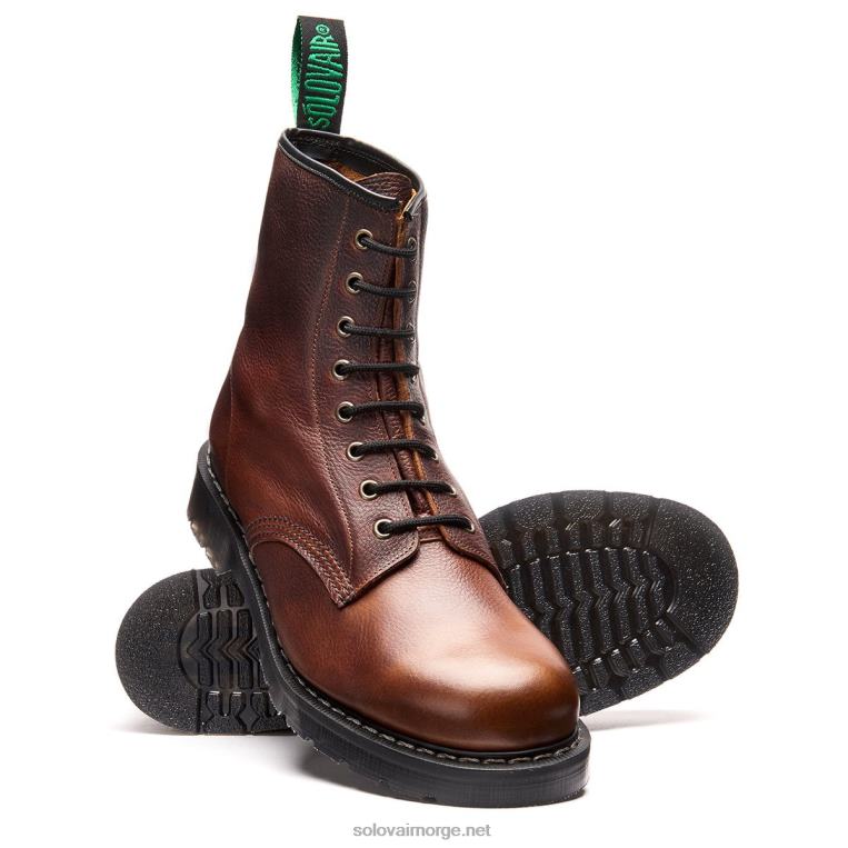 Solovair Nut Brown Grain 8 Eye Derby Støvel Mennh6ll2c63