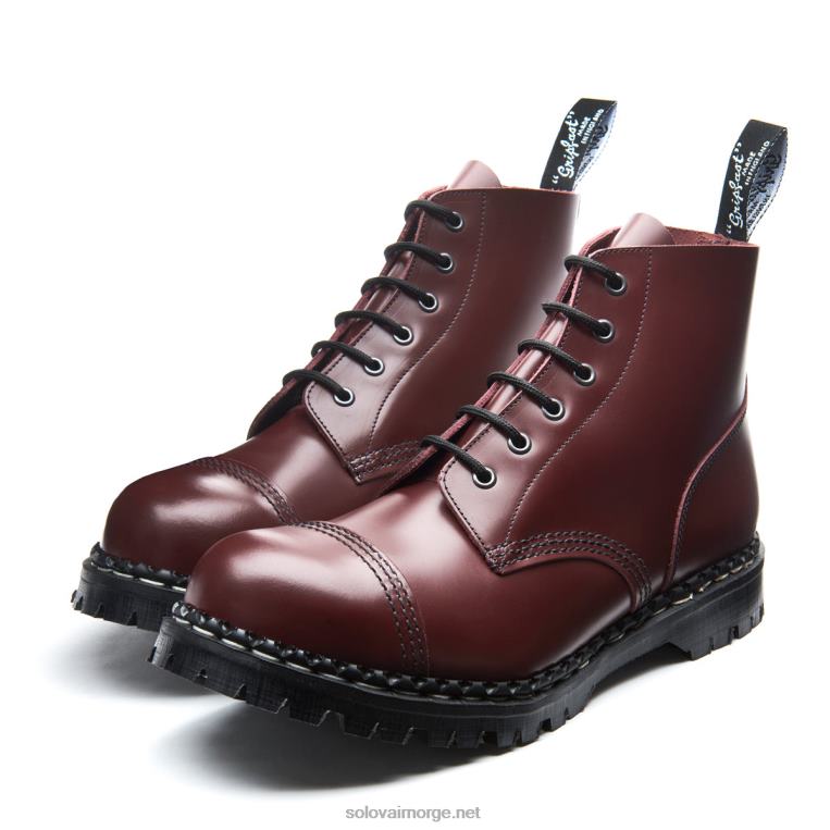 Solovair Oxblood Hi-shine 6-øyet Stål Tåkappet Derbystøvel Mennh6ll2c81