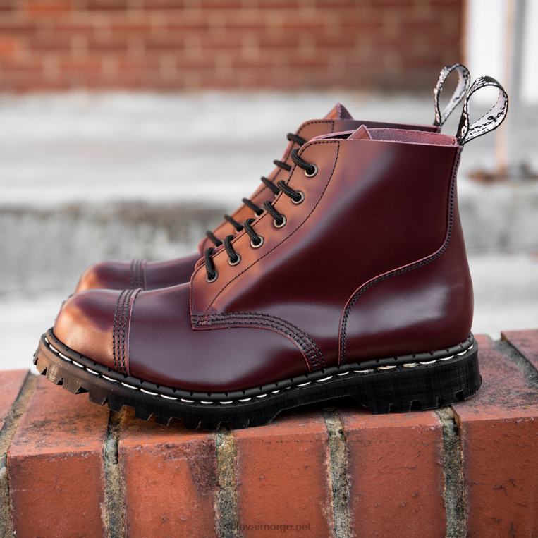 Solovair Oxblood Hi-shine 6-øyet Stål Tåkappet Derbystøvel Mennh6ll2c81