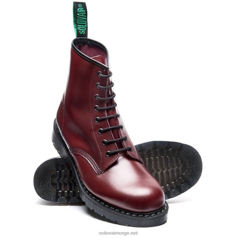 Solovair Oxblood Hi-shine 8 Eye Derby Støvel Mennh6ll2c69