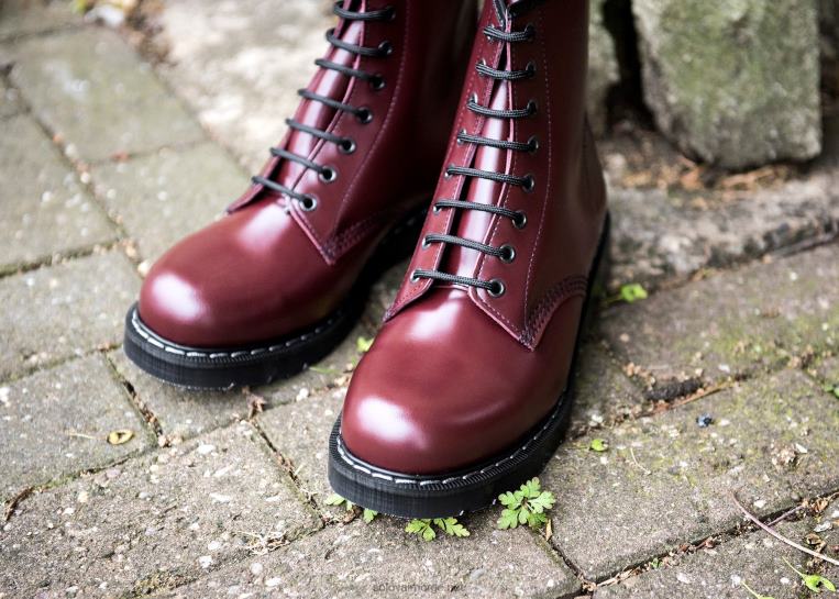 Solovair Oxblood Hi-shine 8 Eye Derby Støvel Mennh6ll2c69