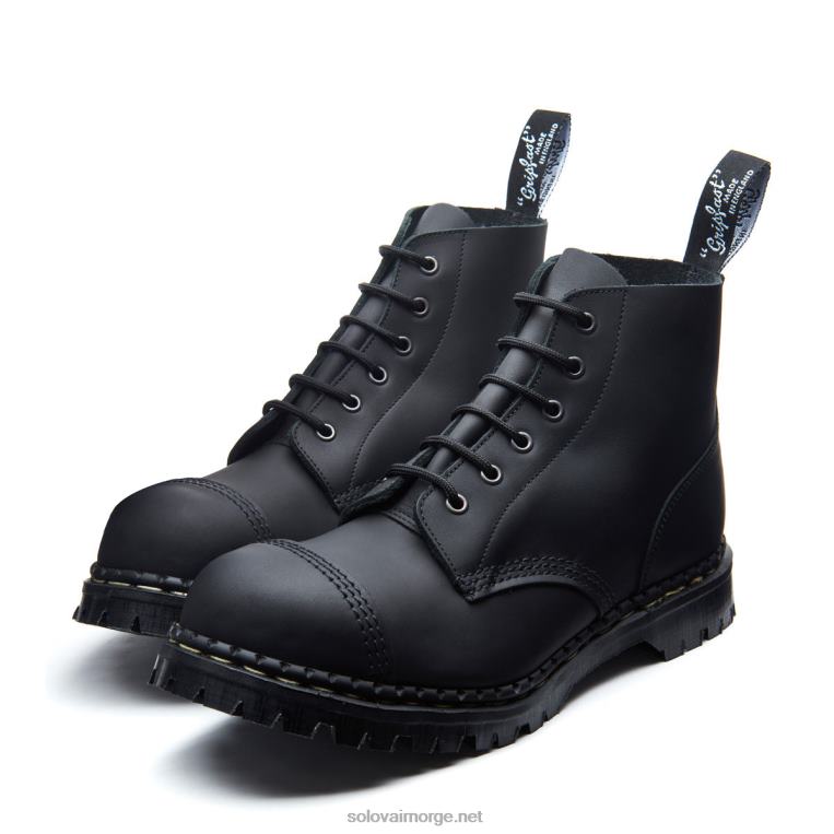 Solovair Svart, Fet 6-øyet Ståltå Med Derbystøvel Mennh6ll2c83
