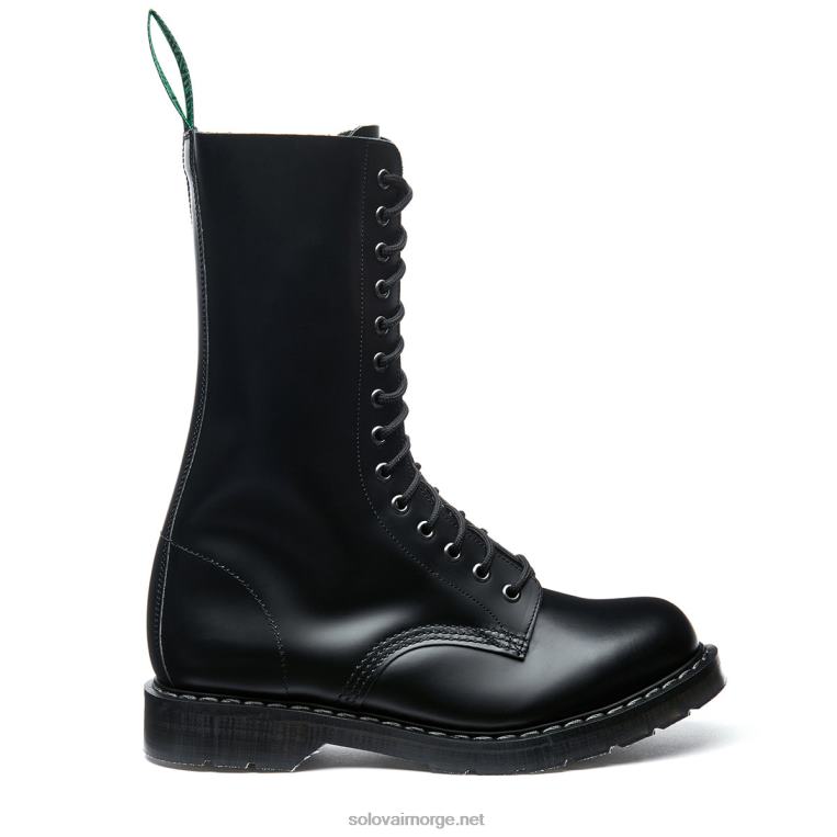 Solovair Svart Hi-shine 14 øyne Derby Støvel Mennh6ll2c132