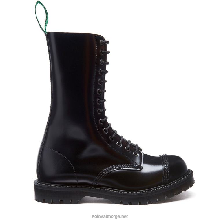 Solovair Svart Hi-shine 14 øyne Stål Tå Derby Støvel Mennh6ll2c131