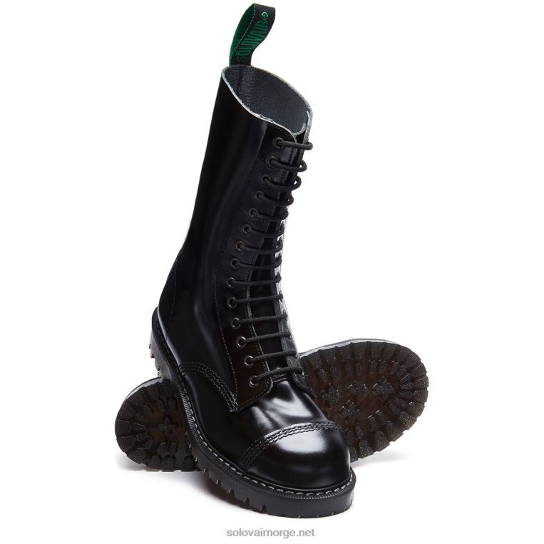 Solovair Svart Hi-shine 14 øyne Stål Tå Derby Støvel Mennh6ll2c131