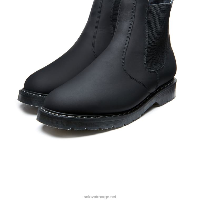 Solovair Sort Fettete Shearling Fôret Forhandlerstøvel Mennh6ll2c49