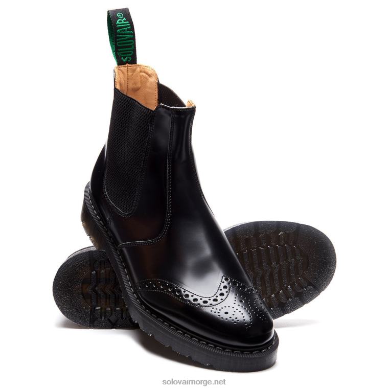 Solovair Svart Hi-shine Forhandler Brogue Støvel Mennh6ll2c50