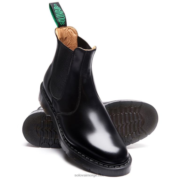 Solovair Svart Hi-shine Forhandlerstøvel Mennh6ll2c40