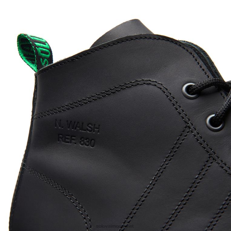 Solovair Walsh Sort, Fet Rugbystøvel Mennh6ll2c140